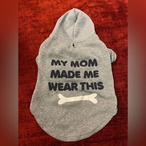 Gray Dog Hoodie with Fun Text